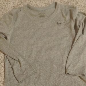 Nike Heather Gray Dri-FIT Long Sleeve Tee